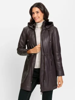 Jacken|Mainpol Lederjacke aus Lammnappa aubergine