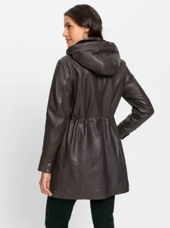 Jacken|Mainpol Lederjacke aus Lammnappa aubergine