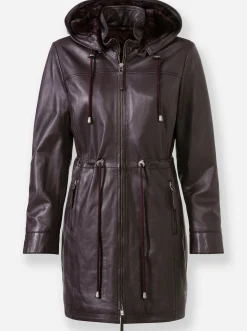 Jacken|Mainpol Lederjacke aus Lammnappa aubergine