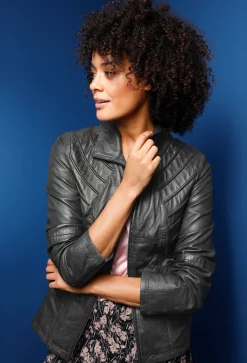 Ledershop|Jacken|Mainpol Lederjacke aus Lammnappa anthrazit