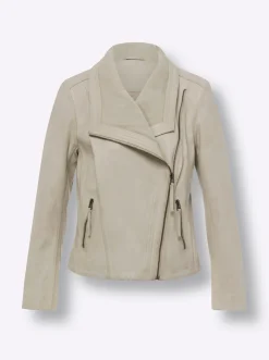 Ledershop|Jacken|heine Lederjacke in taillierter Schnittform sand