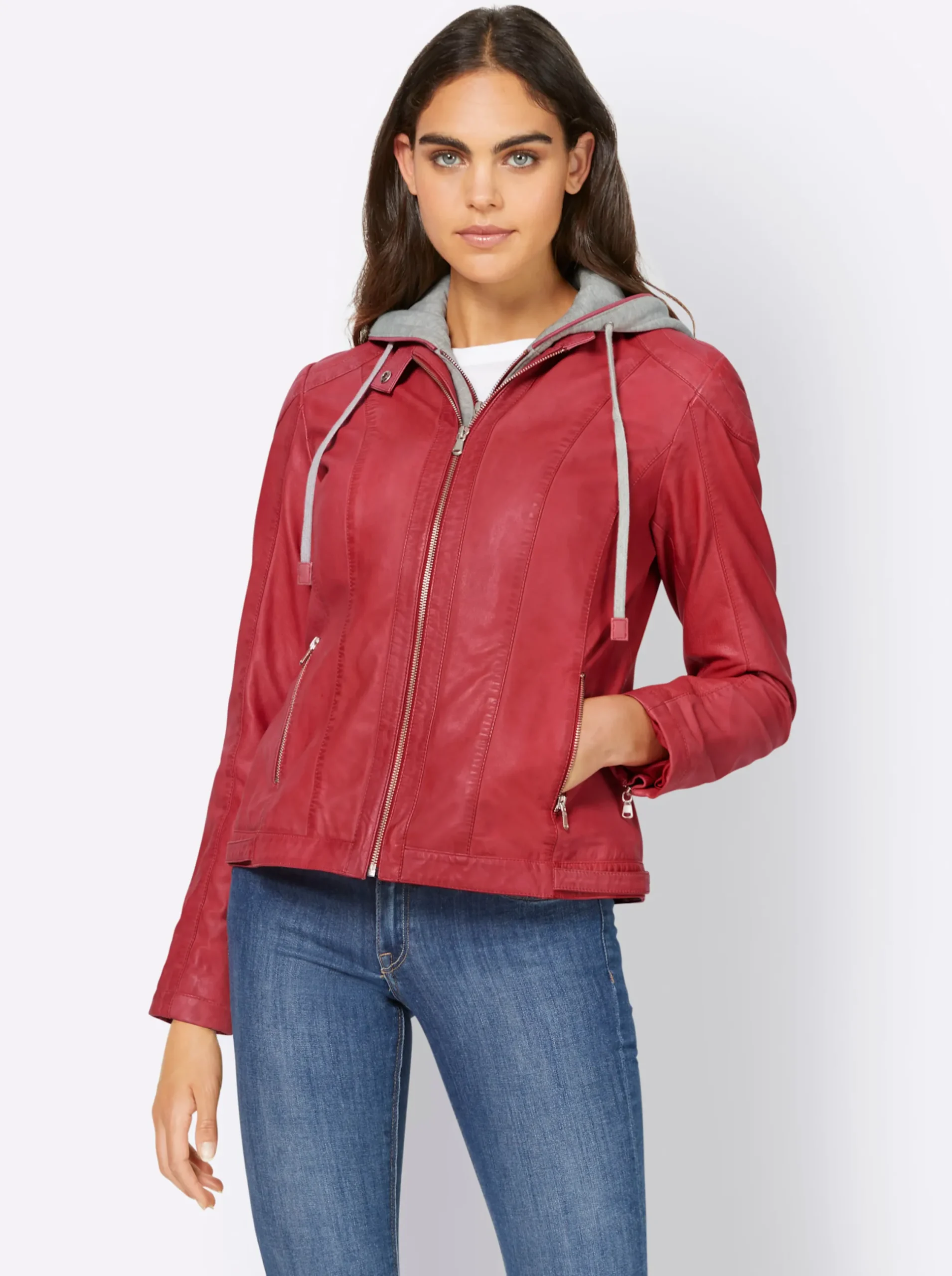 Ledershop|heine Lederjacke mit herausnehmbarem Sweat-Einsatz hummer