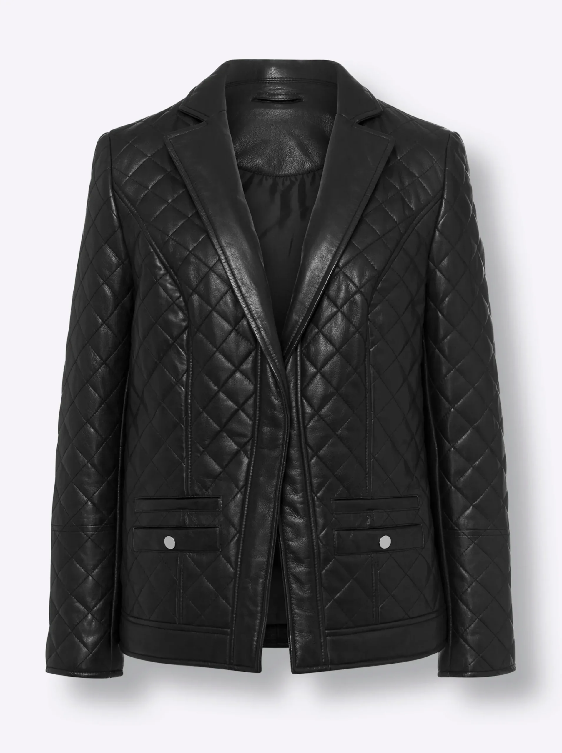 Jacken|heine Lederjacke mit Steppmuster schwarz