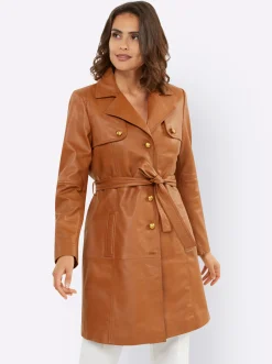 Ledershop|heine Leder-Mantel cognac