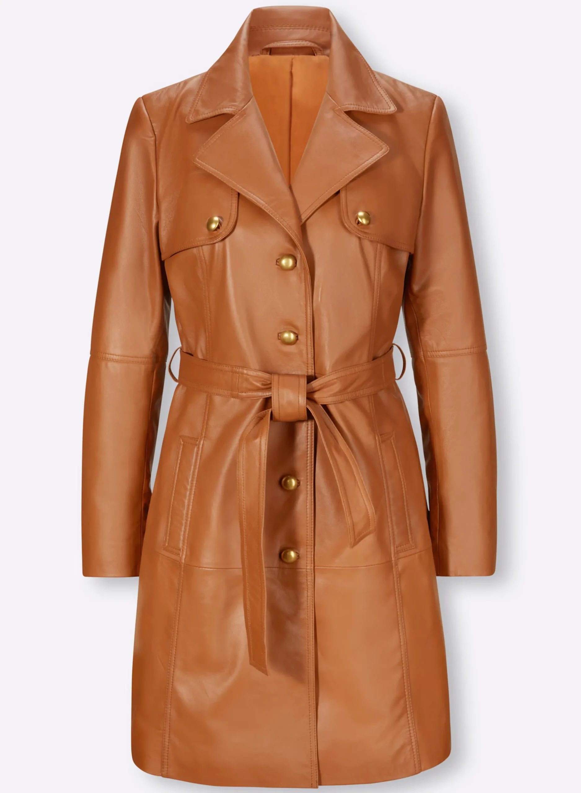Ledershop|heine Leder-Mantel cognac