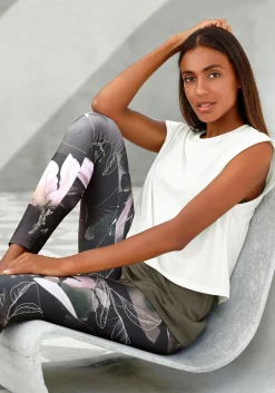 Hosen|LASCANA ACTIVE Leggings gemustert-khaki-hellrosa