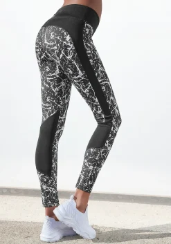 Hosen|LASCANA ACTIVE Leggings schwarz-marmoriert-weiß