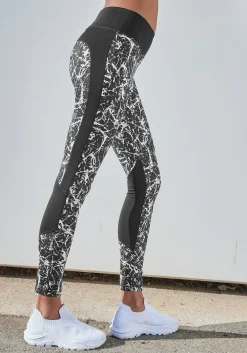 Hosen|LASCANA ACTIVE Leggings schwarz-marmoriert-weiß