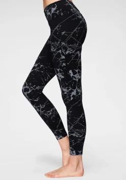 Hosen|H.I.S Leggings schwarz-bedruckt,schwarz-uni