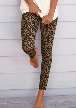 Hosen|Buffalo Leggings camelfarben-schwarz-leo