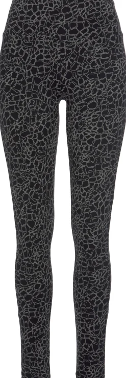 Hosen|H.I.S Leggings schwarz-bedruckt,schwarz-uni