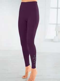 Homewear|Homewear|feel good Leggings schwarz+pflaume