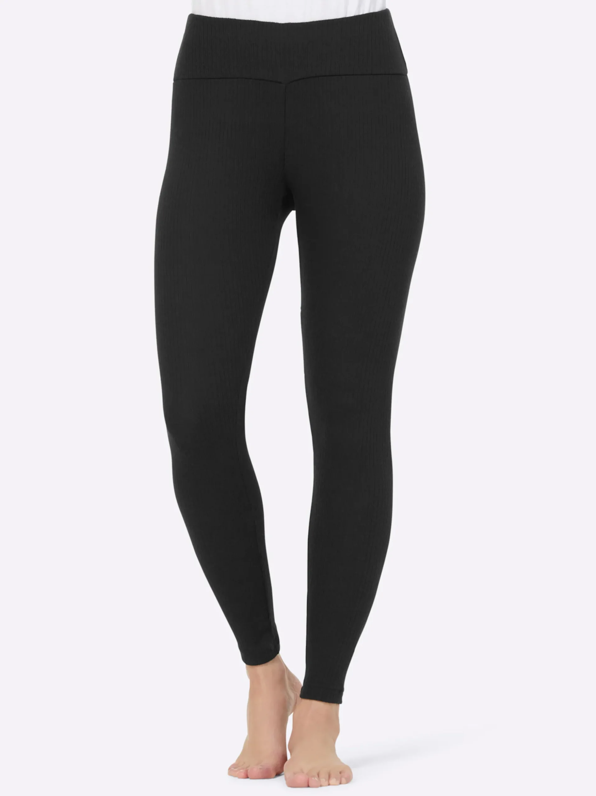 Hosen|wäschepur Leggings hinten höher geschnitten schwarz