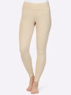 Hosen|wäschepur Leggings hinten höher geschnitten sand