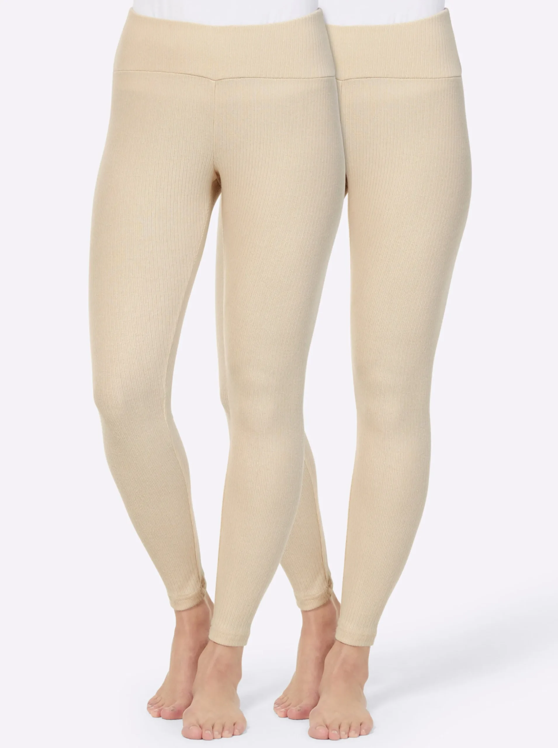 Hosen|wäschepur Leggings hinten höher geschnitten sand