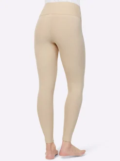 Hosen|wäschepur Leggings hinten höher geschnitten sand