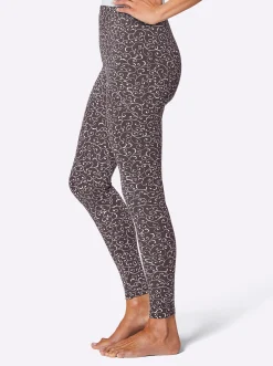 Homewear|Homewear| Leggings mit Dehnbund taupe