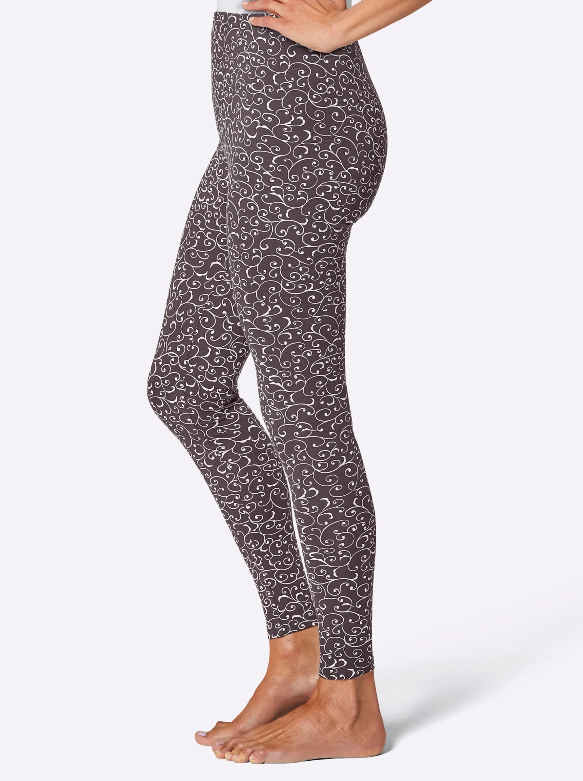 Homewear|Homewear| Leggings mit Dehnbund taupe