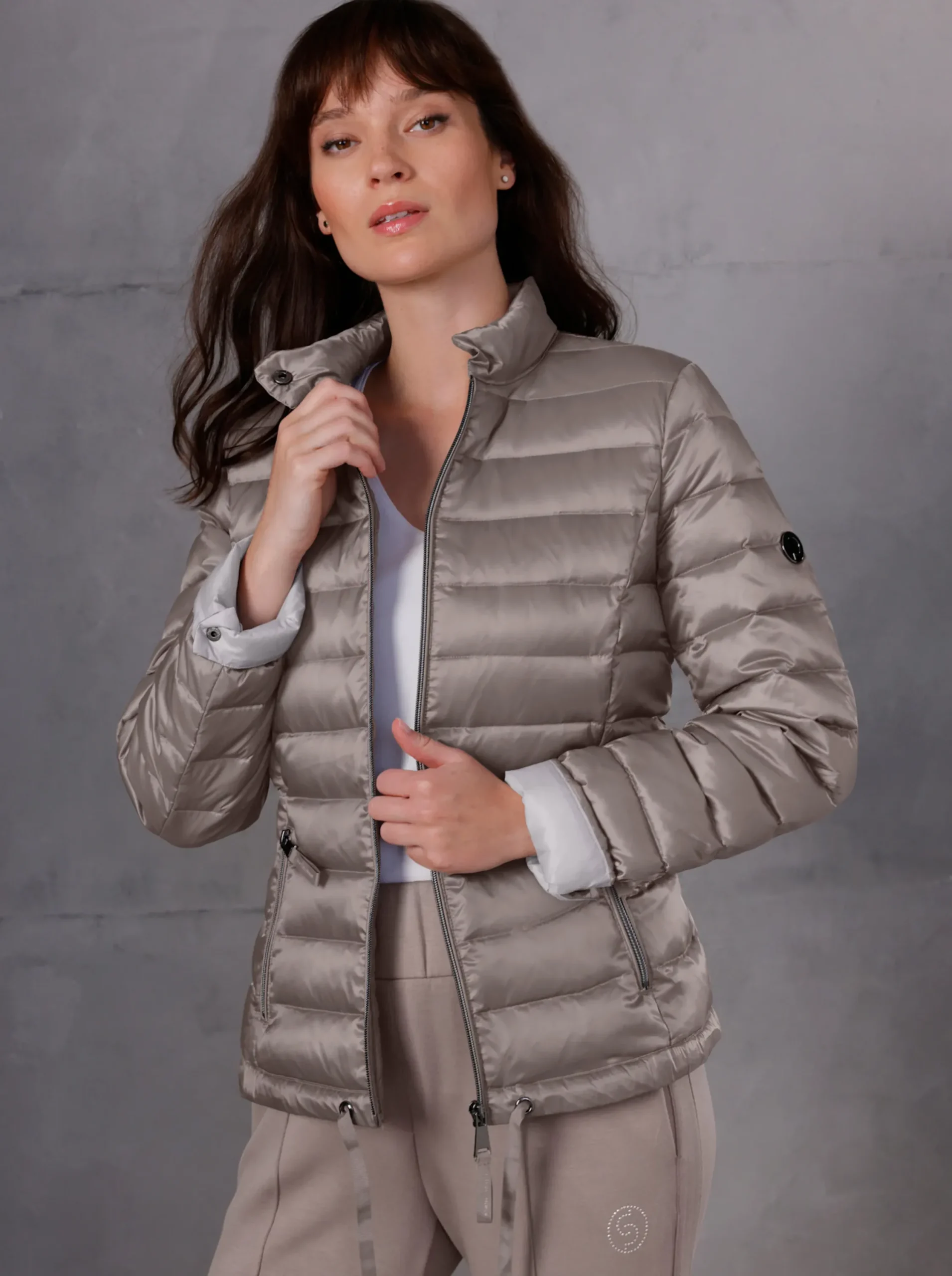Jacken|CREATION L PREMIUM Leichtdaunenjacke mit Pack-away-Beutel für unterwegs taupe-hellgrau