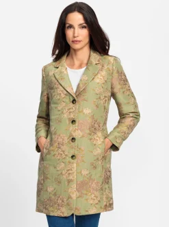 Blazer|heine Longblazer lindgrün-champagner-gemustert