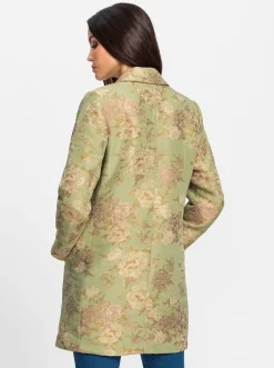 Blazer|heine Longblazer lindgrün-champagner-gemustert