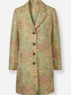 Blazer|heine Longblazer lindgrün-champagner-gemustert