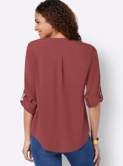 Blusen| Longbluse rotbraun