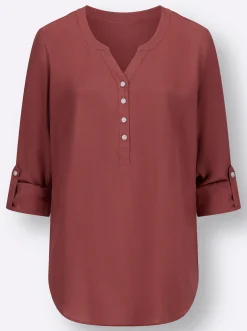 Blusen| Longbluse rotbraun