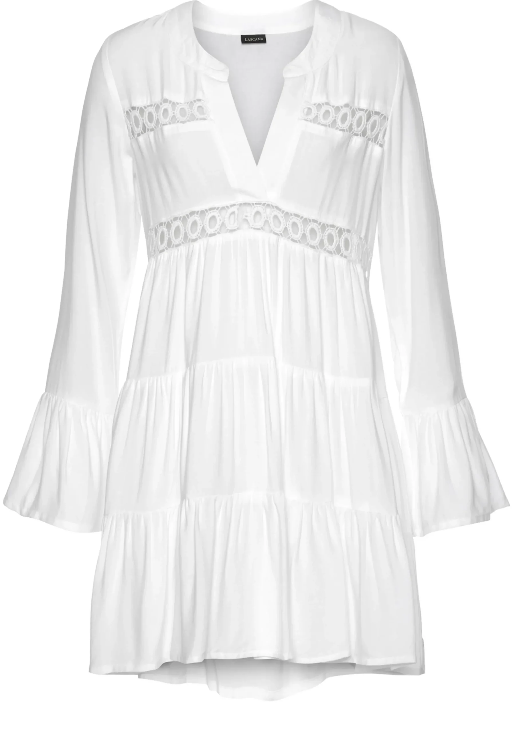 Strandmode|Blusen|LASCANA Longbluse offwhite