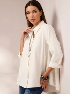 Blusen|heine Longbluse champagner