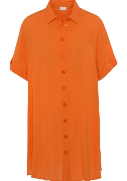 Blusen|LASCANA Longbluse orange