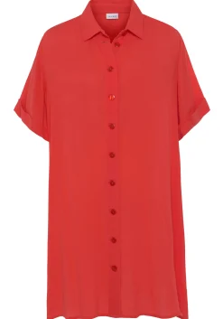 Blusen|LASCANA Longbluse korallrot