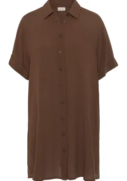 Blusen|LASCANA Longbluse braun