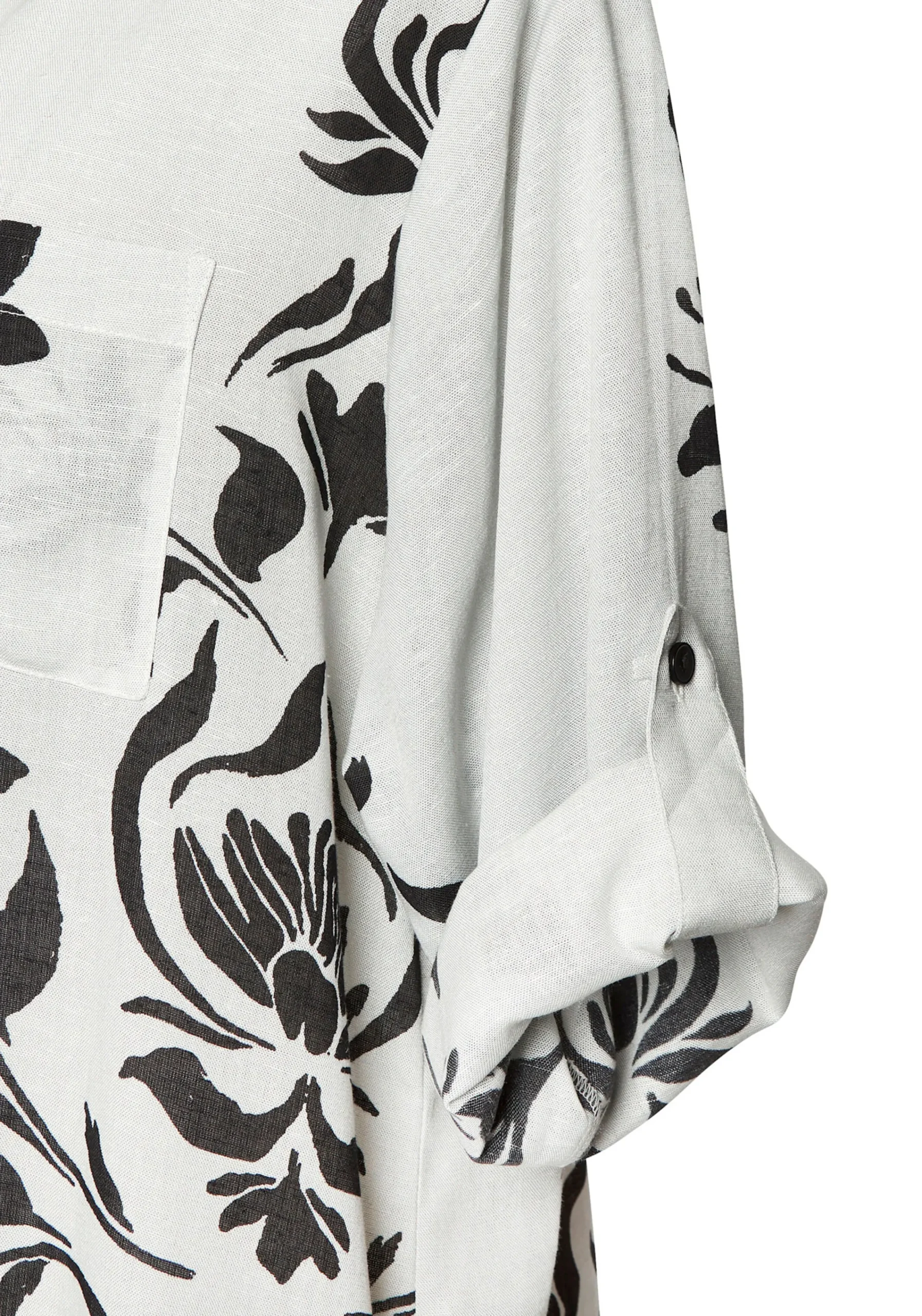 Strandmode|Blusen|LASCANA Longbluse beige-schwarzbedruckt