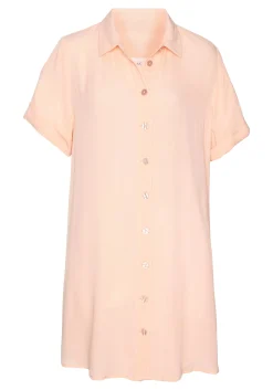 Strandmode|Blusen|LASCANA Longbluse peach