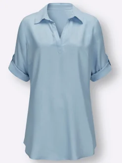 Blusen| Longbluse im Tunika-Stil, aus Viskose hellblau