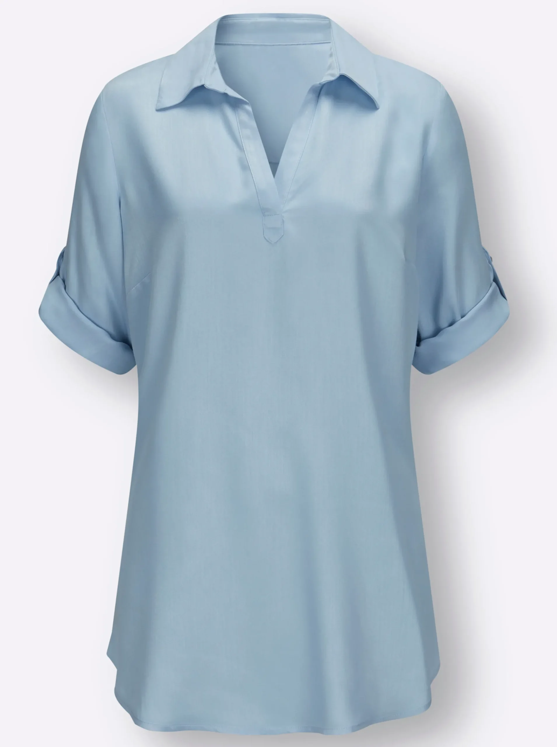 Blusen| Longbluse im Tunika-Stil, aus Viskose hellblau