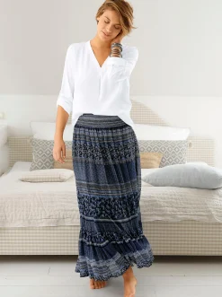 Blusen| Longbluse mit verlängertem Rückenteil weiß