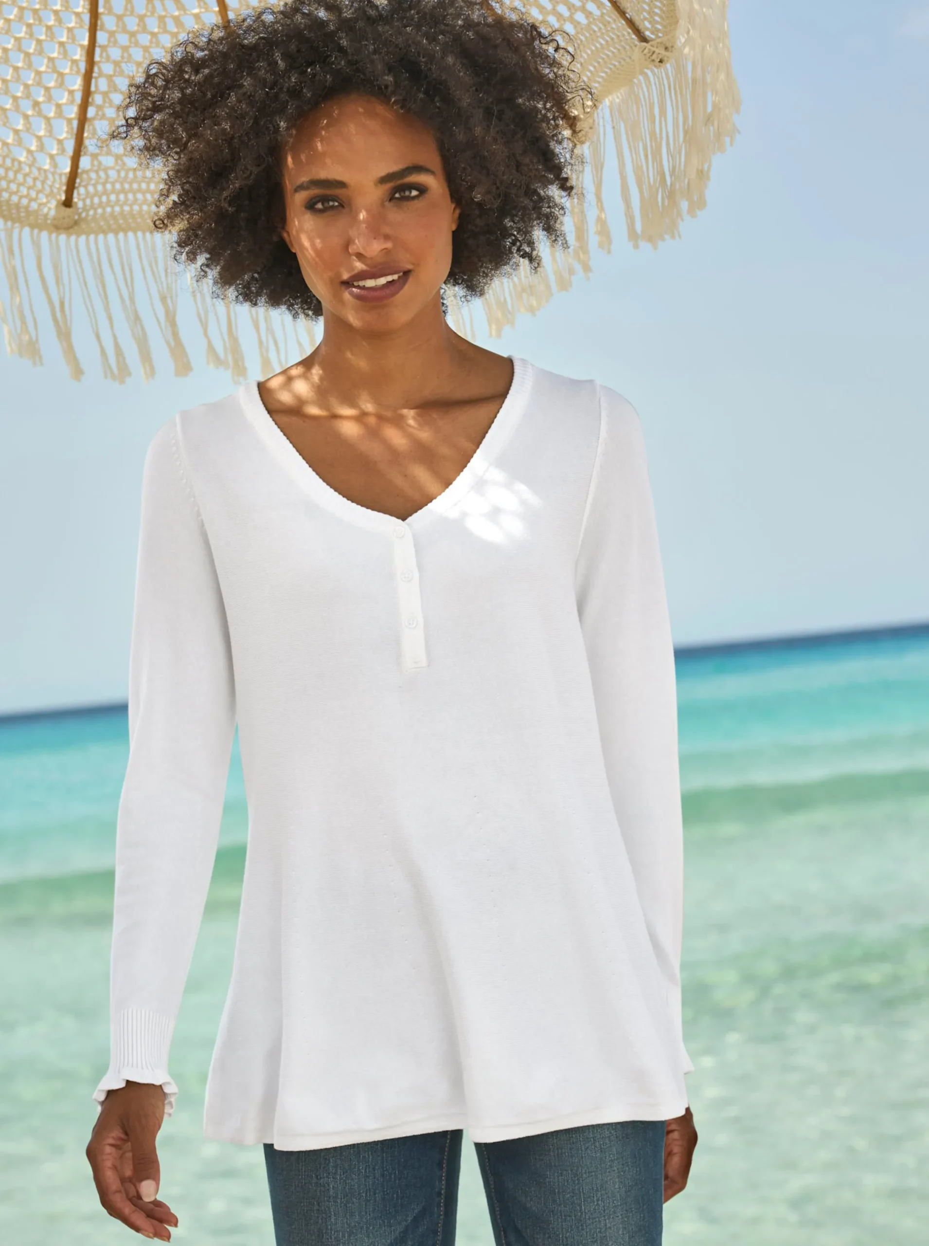 Pullover|heine Longpullover ecru