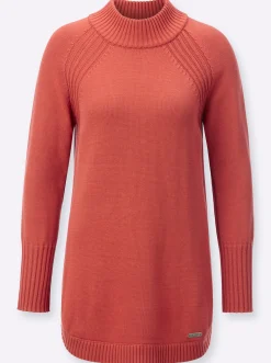 Pullover| Longpullover mit abgerundetem Saum terra