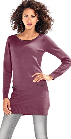 Pullover|heine Longpullover mit Cut-Outs hinten mauve