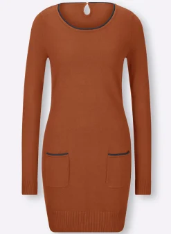 Pullover|heine Longpullover mit Cut-Outs hinten cognac