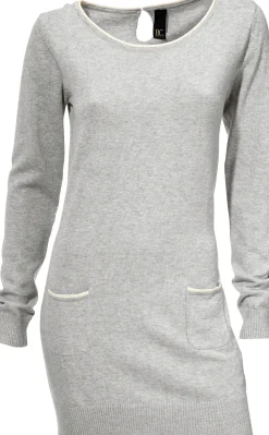 Pullover|heine Longpullover mit Cut-Outs hinten grau-melange