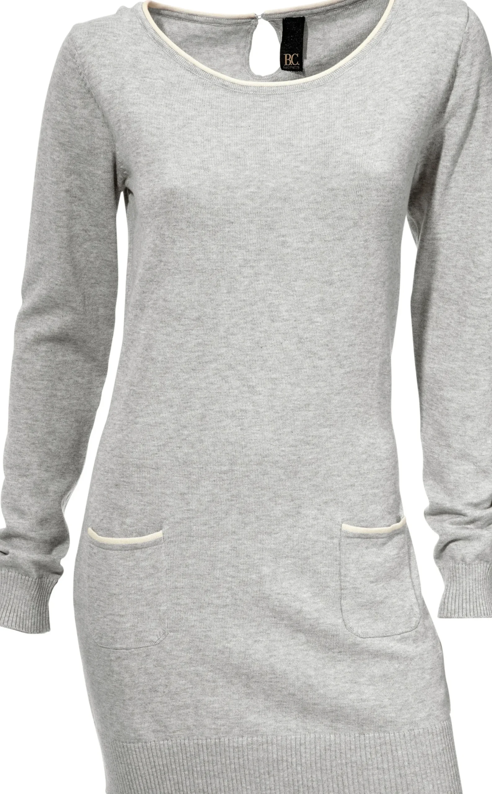Pullover|heine Longpullover mit Cut-Outs hinten grau-melange