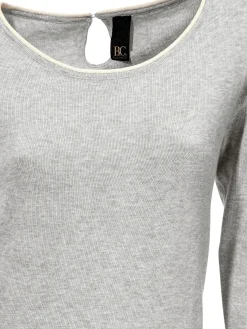 Pullover|heine Longpullover mit Cut-Outs hinten grau-melange