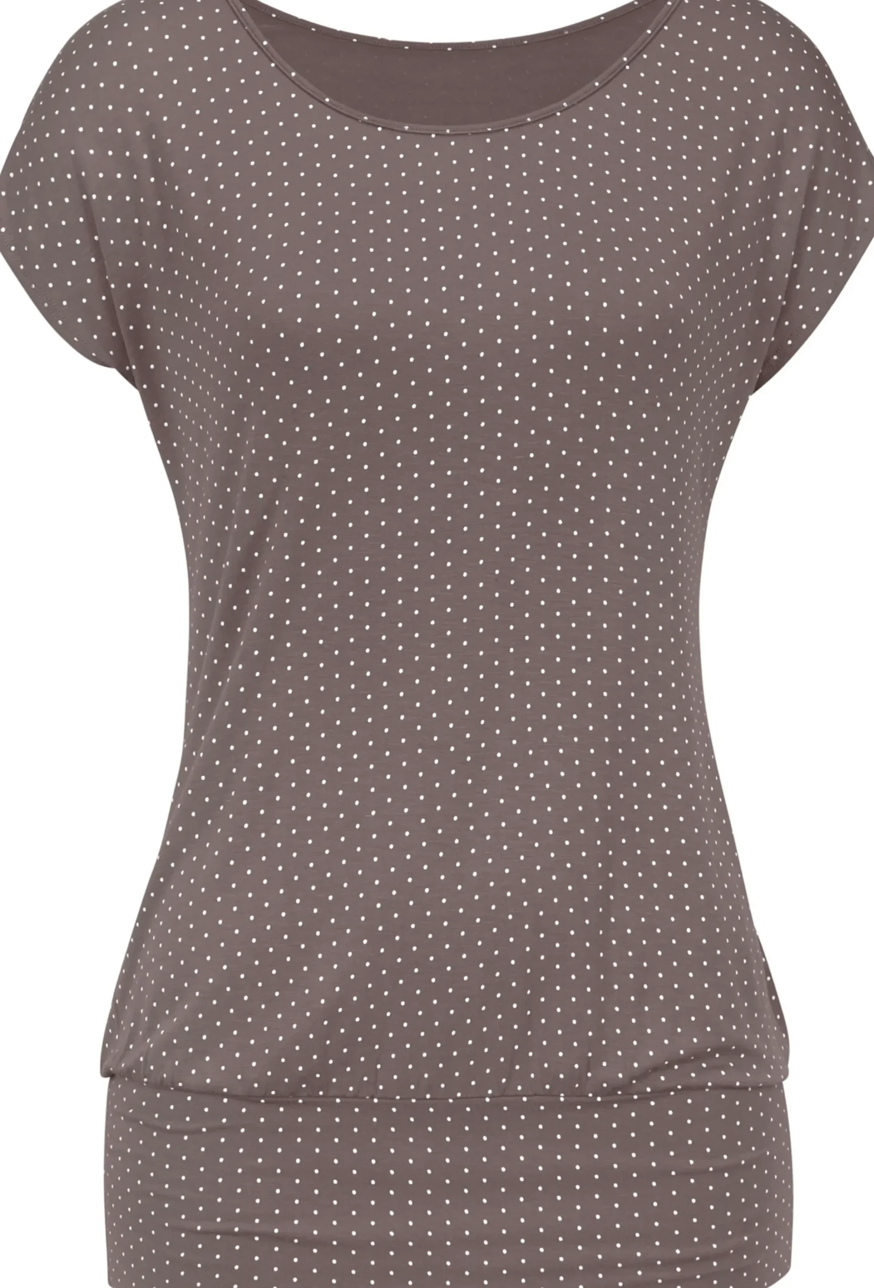 Shirts|LASCANA Longshirt taupe-gepunktet
