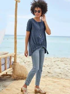 Strandmode|heine Longshirt rauchblau