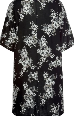 Strandmode|Shirts|LASCANA Longshirt schwarz-bedruckt