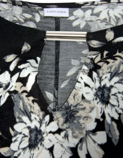 Strandmode|Shirts|LASCANA Longshirt schwarz-bedruckt