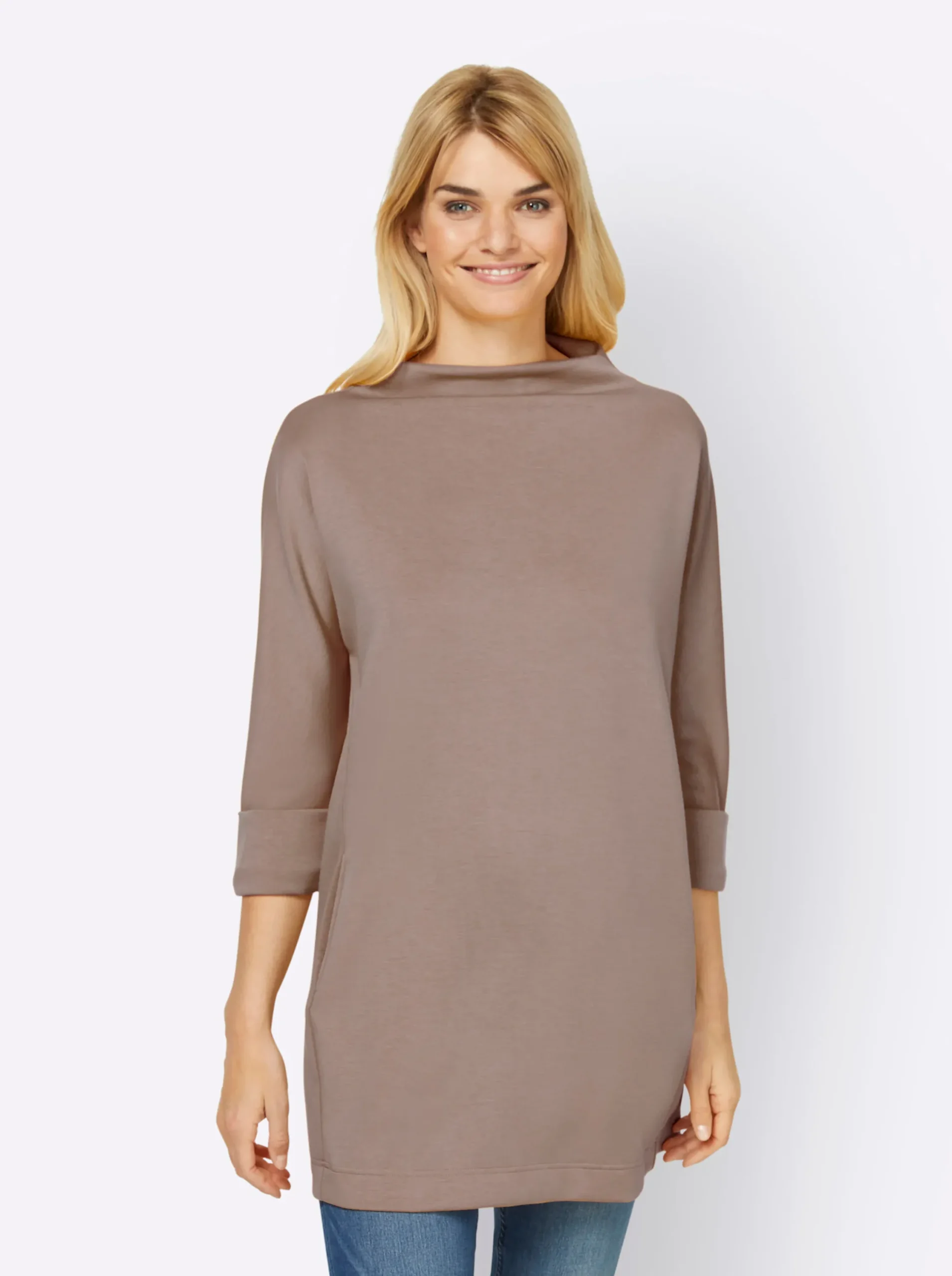 Shirts|heine Longshirt taupe